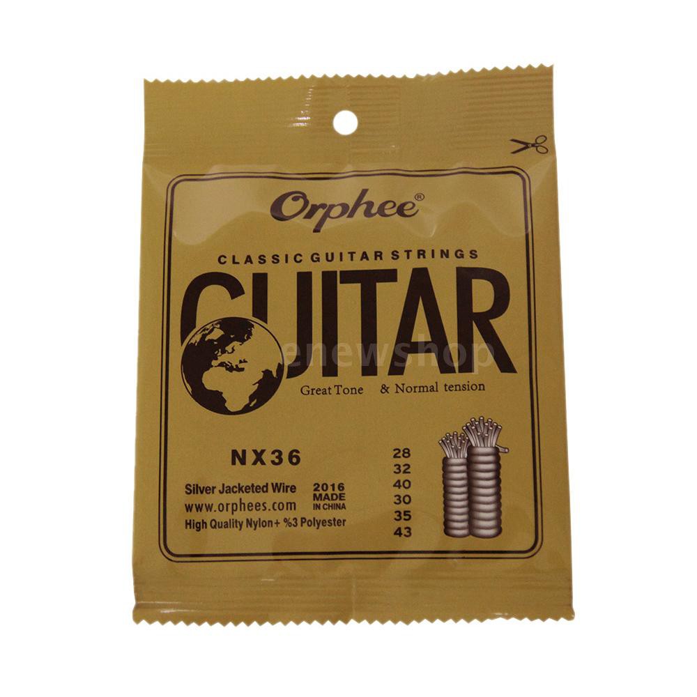 Bộ 6 dây nilon mạ bạc (.028-.043) Orphee NX 36 thay thế cho đàn guitar cổ điển