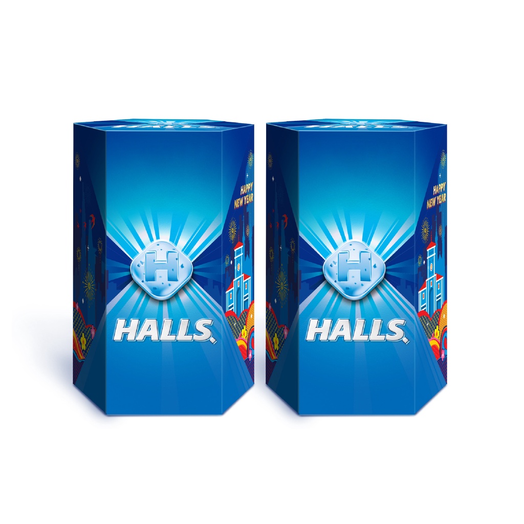 Como 2 Hộp Quà Tặng Kẹo The Halls Vị Bạc Hà vs Vị Chanh Mật Ong 201,6g