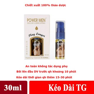 Gel bôi trơn kéo dài thời gian quan hệ - chống xuất tinh sớm POWER MEN PLAY LONGER 30ml