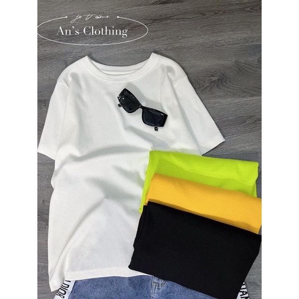 ÁO THUN CỔ TRÒN (Freesize 40~70kg) | Thun gân cotton 100%, vải mềm co giãn - An's Clothing