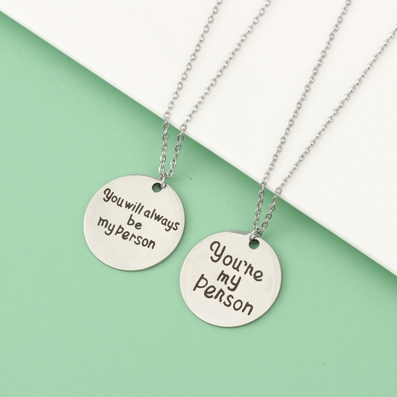 Flgo Dây Chuyền Hợp Kim Bạc Khắc Chữ You Are My Person Sáng Tạo Cho Cặp Đôi