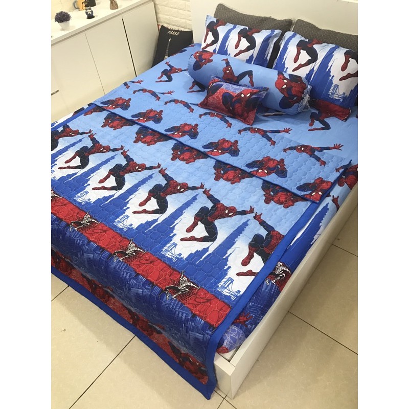  set chăn ga hè siêu nhân nhện dành cho bé