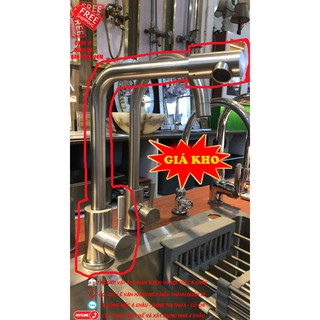 Vòi chậu chén inox 304 mờ nóng lạnh nước chảy mạnh