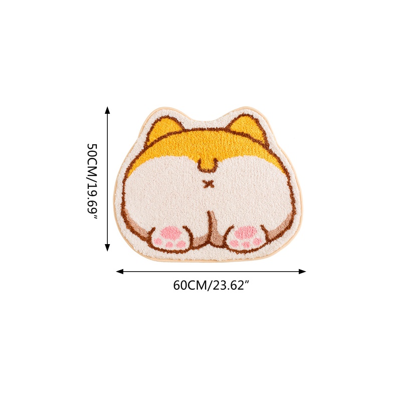 Thảm Chùi Chân Mini Hình Mông Corgi Hoạt Hình Siêu Đáng Yêu