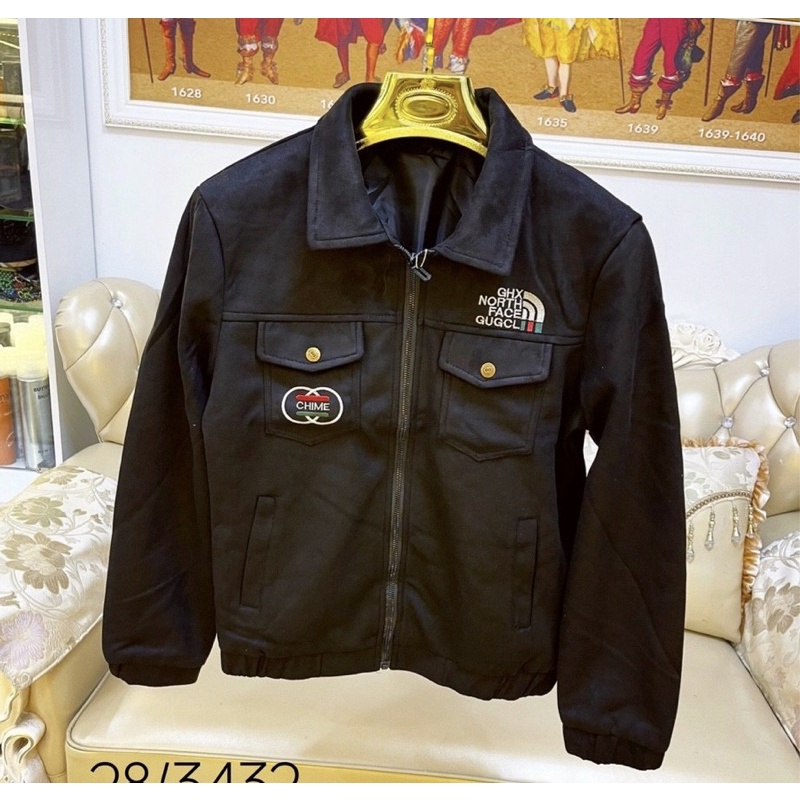 -Áo khoác nam có cổ GC da lộn khoá kéo, Áo thời trang thu đông hai lớp phong cách hàn quốc btshop từ 45 đến 75 kg.