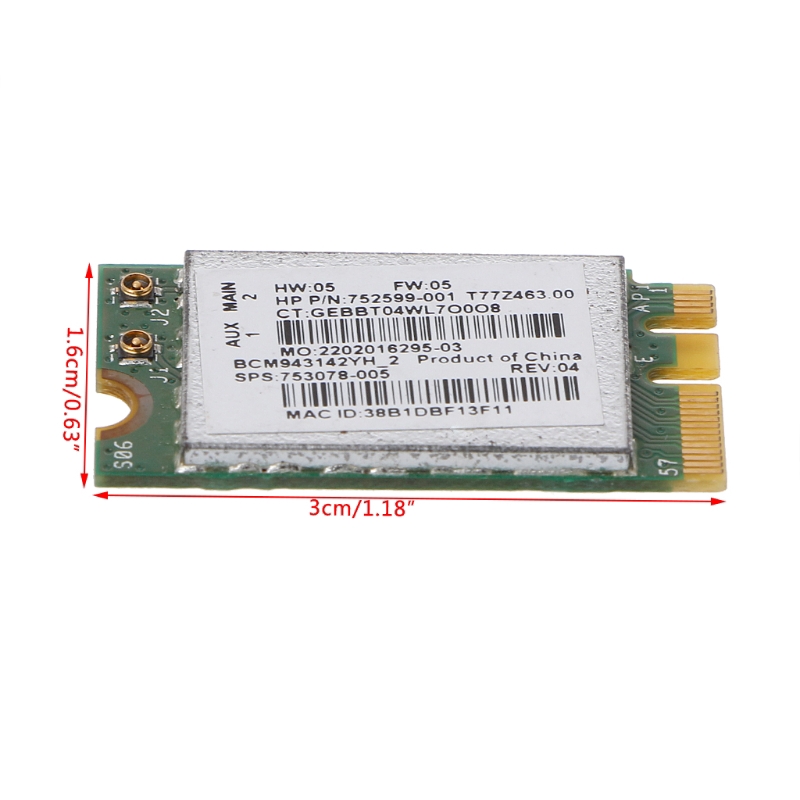New BCM943142Y 802.11b/g/n Bluetooth 4.0 WLAN 150Mbps NGFF Wireless Wifi Card | BigBuy360 - bigbuy360.vn