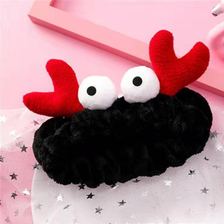 Băng Đô Cài Tóc Hình Sừng Hươu Mắt To Hoạt Hình 3D Phong Cách Hàn Quốc