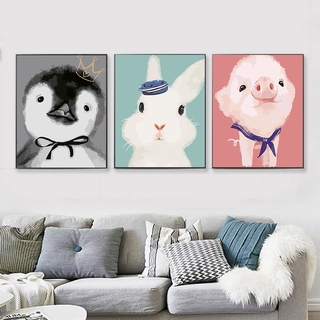 Bộ Tranh Sơn Dầu Thủ Công Họa Tiết Động Vật Dễ Thương Wcl02