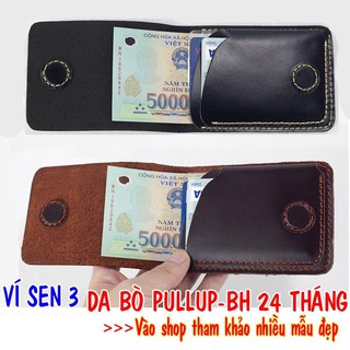 Ví mini nam ví sen 3-da bò Pullup V122-Da thật-BH 24tháng-Full hộp (CÓ VIDEO) 🥇