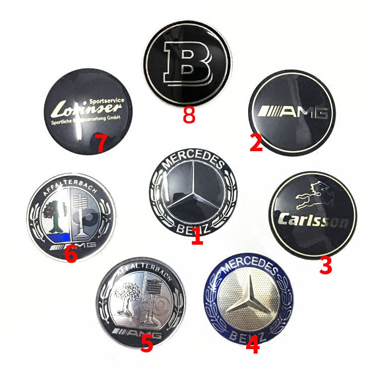 Miếng Dán logo 52mm Trang Trí Vô Lăng Xe Hơi Mercedes Benz C63 C180 E200 E300 C300 S200 S300 C300