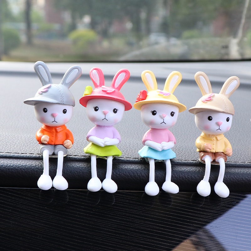 Búp Bê Thỏ Hoạt Hình Dễ Thương Dùng Trang Trí Bảng Điều Khiển Xe Hơi
