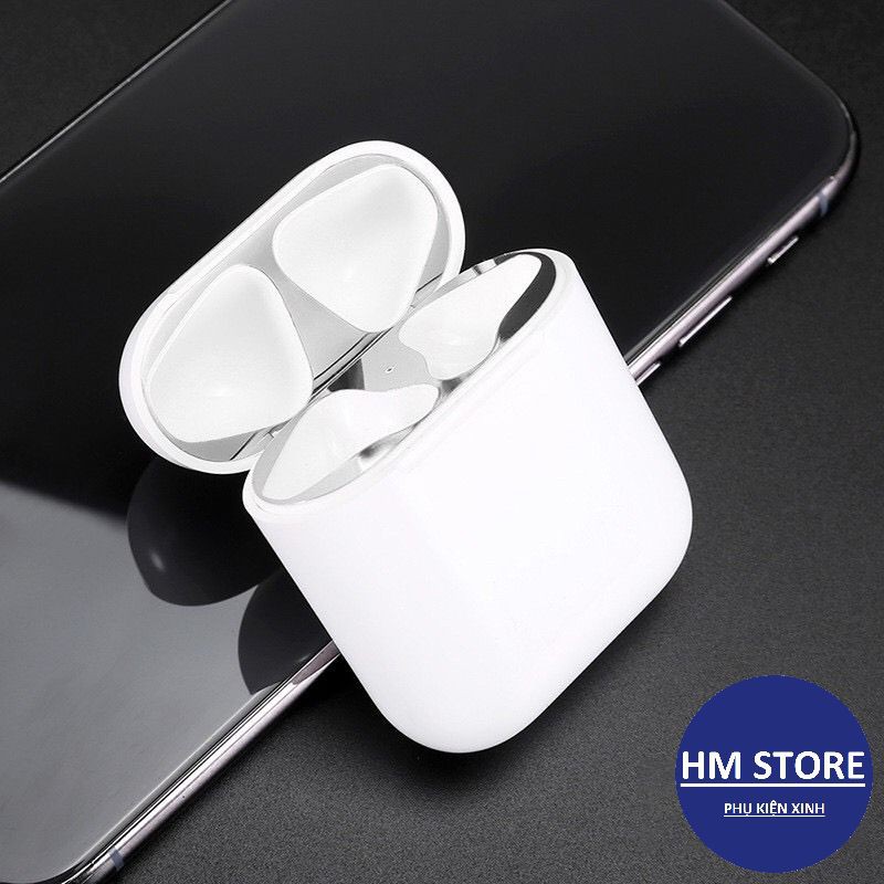 Miếng dán bảo vệ bằng kim loại mạ vàng siêu mỏng chống bụi cho tai nghe AirPods 1, 2 và Pro