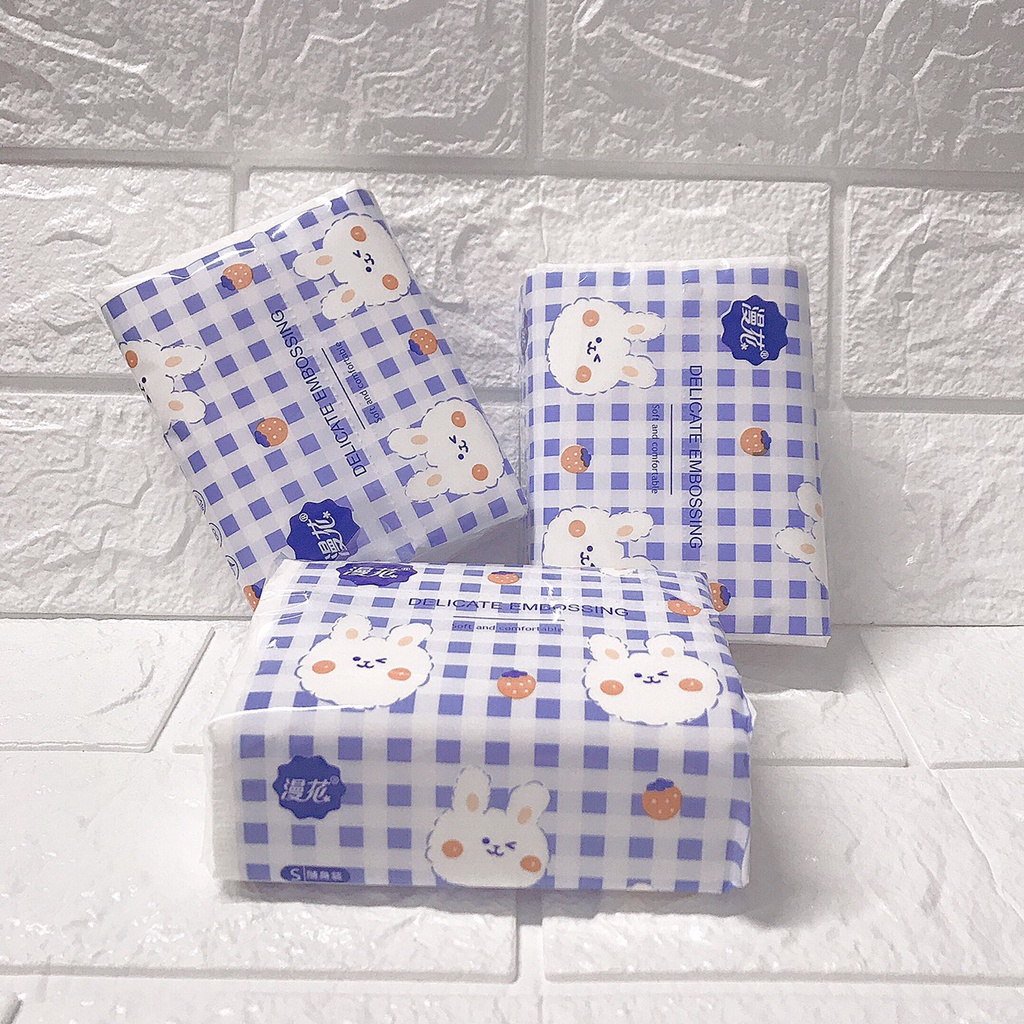 Combo 10 Gói Giấy Ăn Thỏ Vỏ Xanh 4 Lớp (176 Tờ)