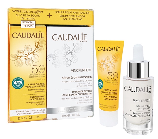 Set serum Caudalie vinoperfect tặng kem chống nắng