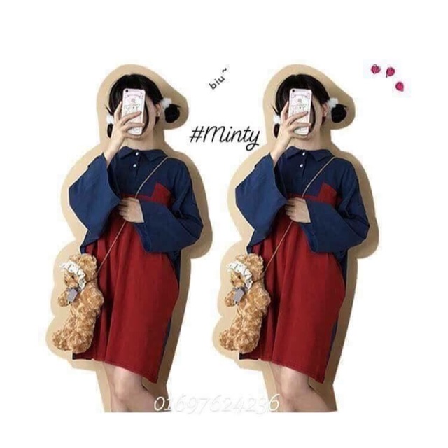 Váy phối cổ bẻ