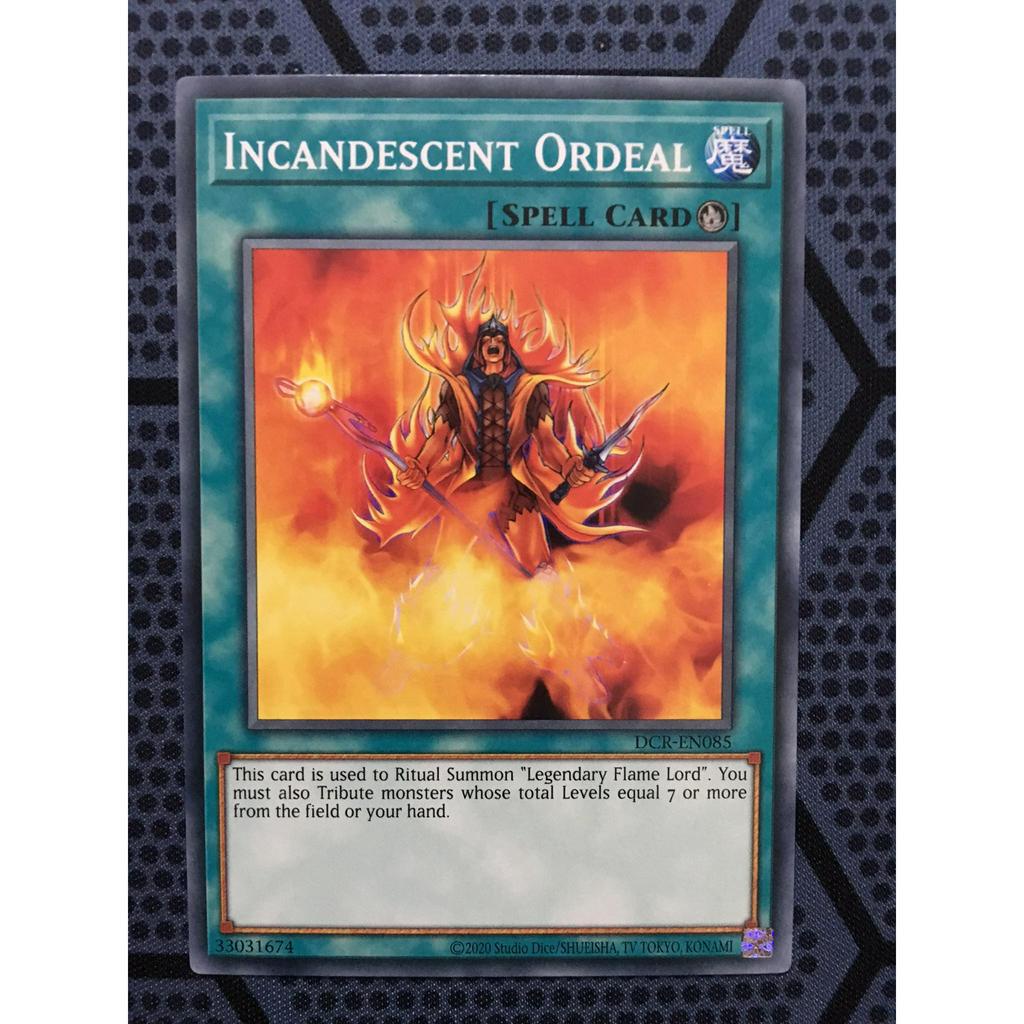 Bài yugioh thời đầu duel monster - Incandescent Ordeal - DCR-EN085 - Common Unlimited (25th Reprint)