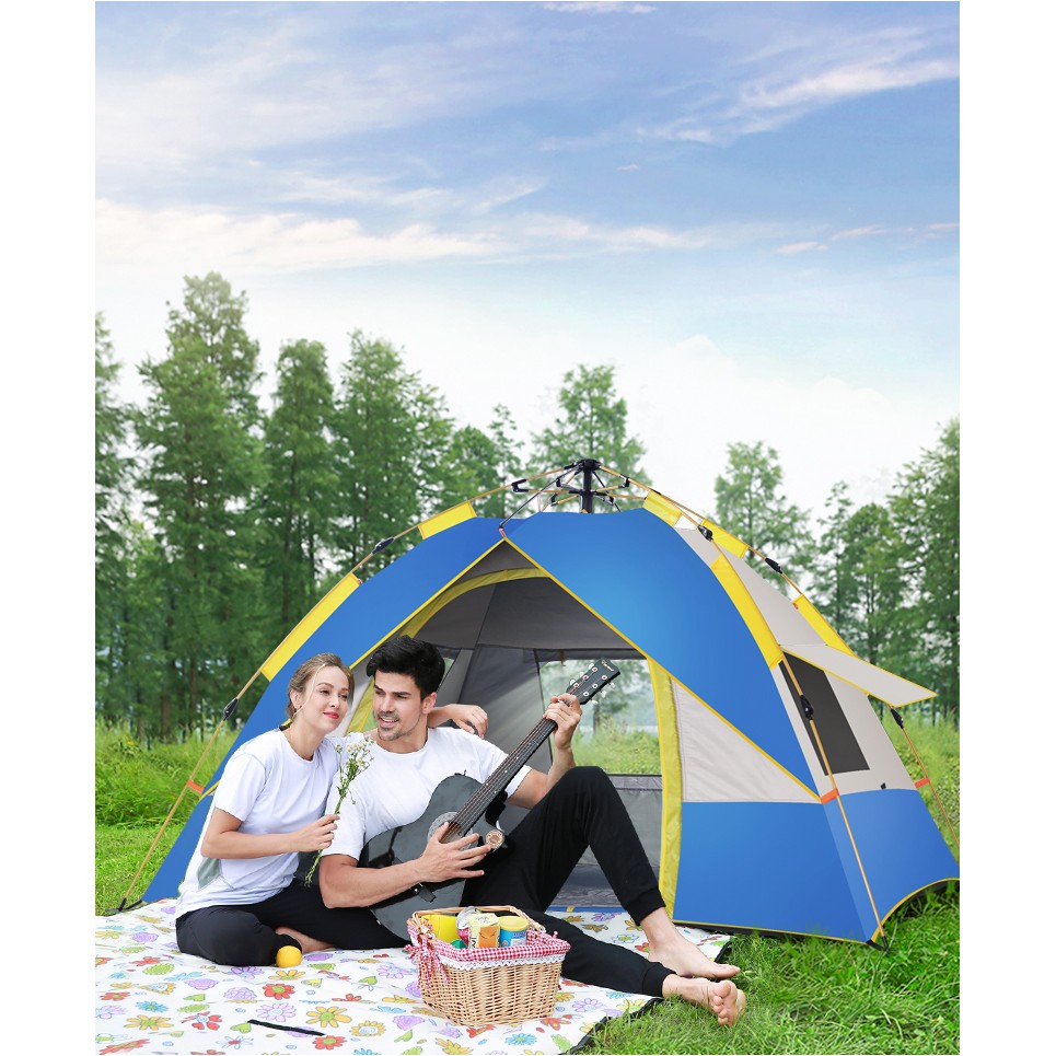 Lều cắm trại lều dã ngoại picnic tự bung 4-6 người lều phượt gấp gọn chống nắng, chống nước khi đi du lịch, dã ngoại