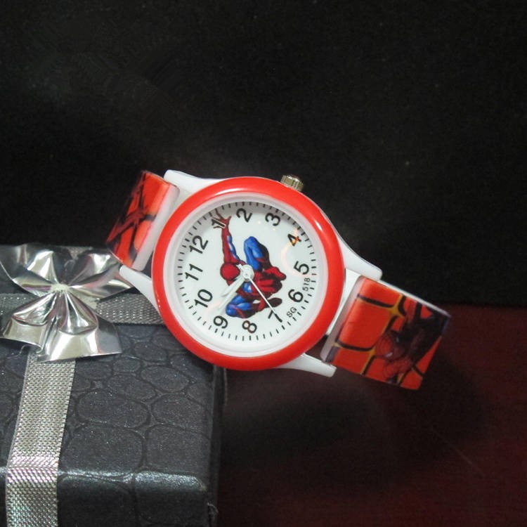 đồng hồ Mua 3 tặng 1 Đồng hồ dành cho trẻ em chính hãng Boy Girl Leather Square Carton Works Pupils Spider Man Watch | BigBuy360 - bigbuy360.vn