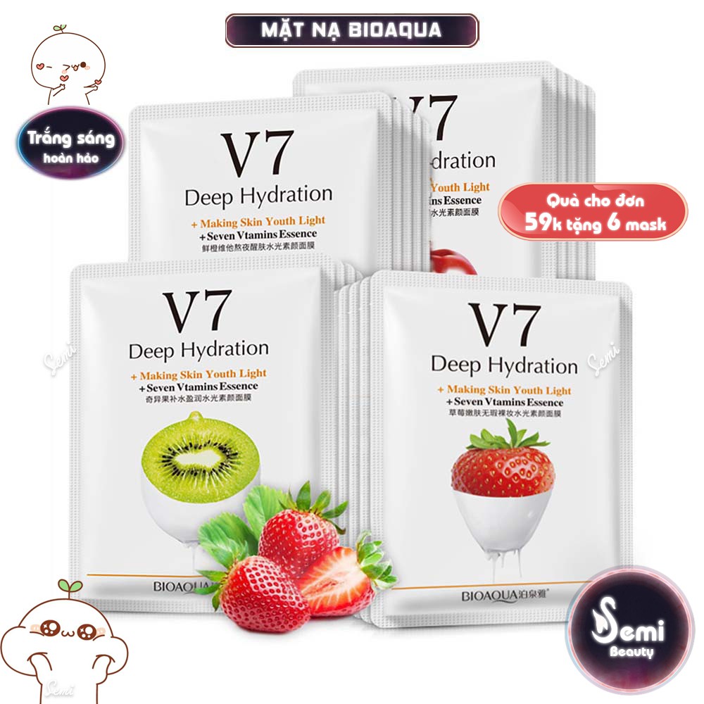 Mặt nạ dưỡng da V7 Toning Youth Mask tái tạo da dưỡng trắng giảm thâm giảm mụn nám Nội địa trung Bioaqua