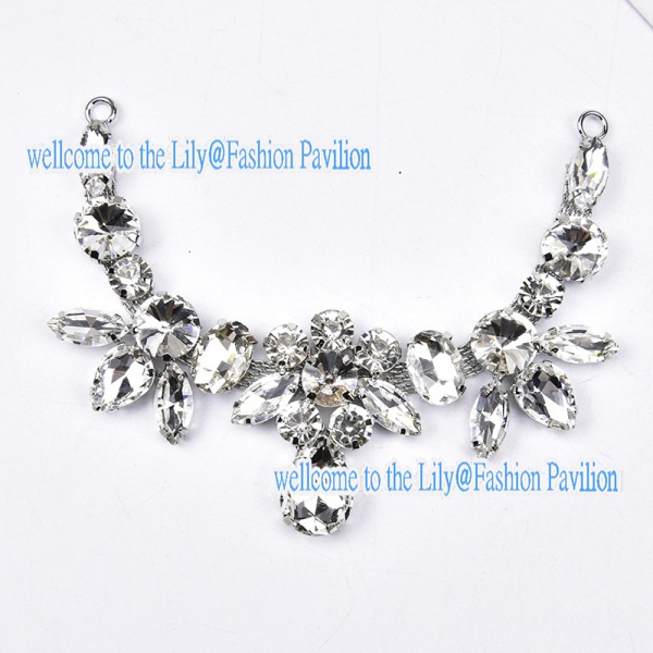 1402885 Phụ Kiện Dây Xích Tròn Đính Đá Mắt Ngựa Trắng Trang Trí Túi Xách / Đầm Cô Dâu