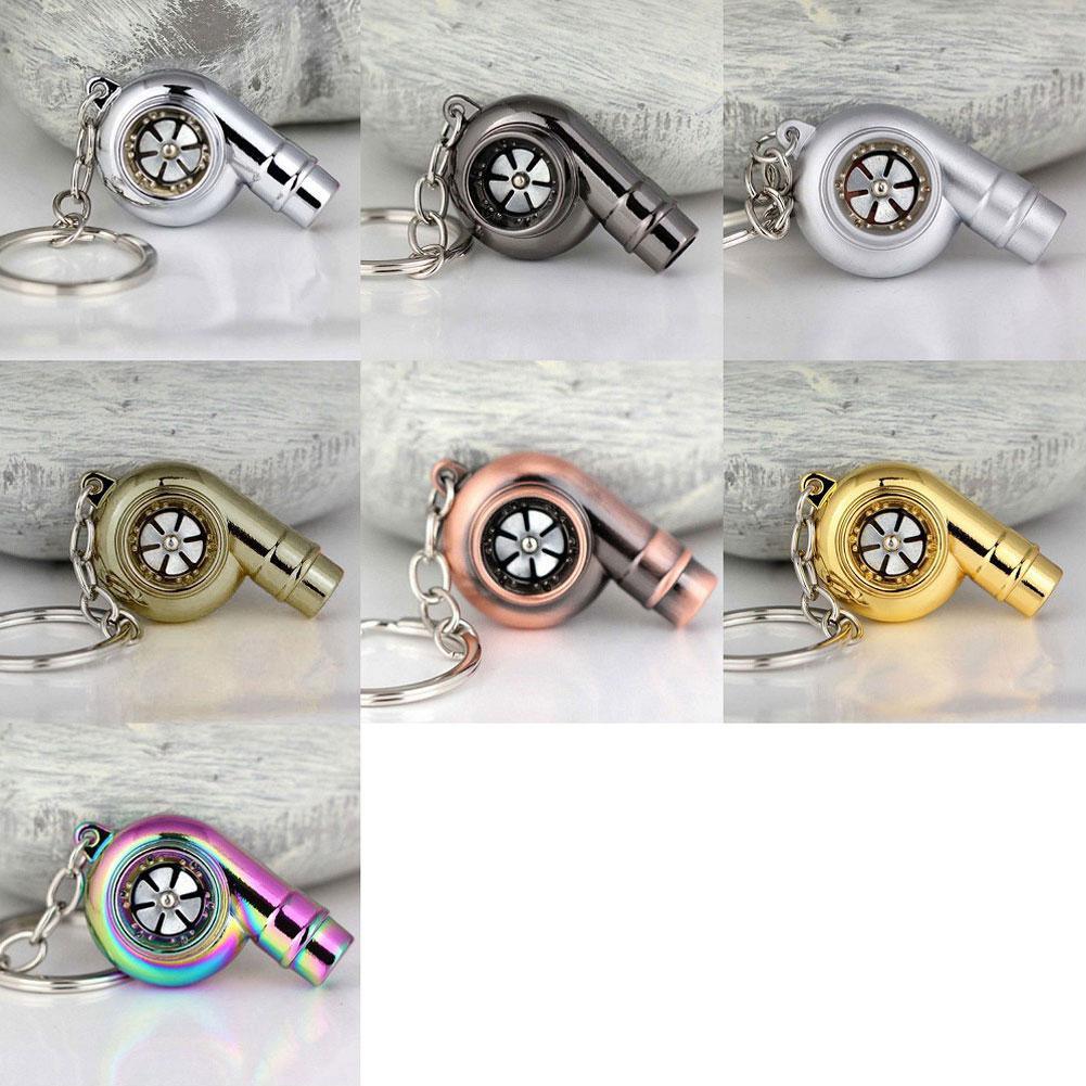 MG Auto Car Turbo Sleeve Turbo Keychain Spinning Turbine Key Chain Ring Keyring