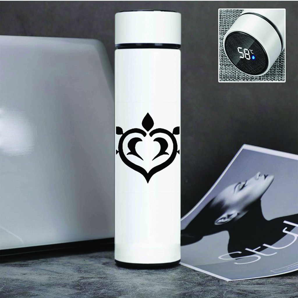 Bình giữ nhiệt đựng nước in hình NGUYÊN TỐ VISION GENSHIN IMPACT game tiện lợi xinh xắn anime chibi M3