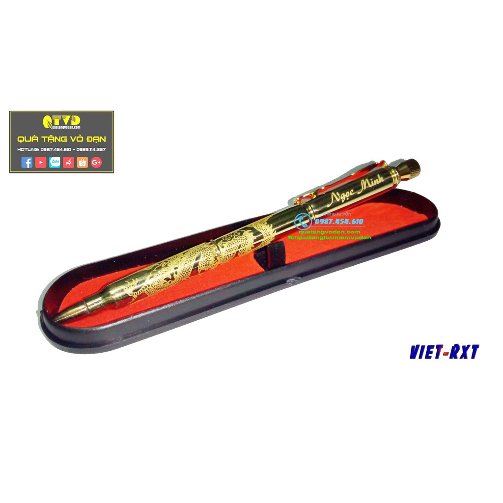 Bút vỏ đạn AR15 khắc rồng xoay và khắc tên theo yêu cầu