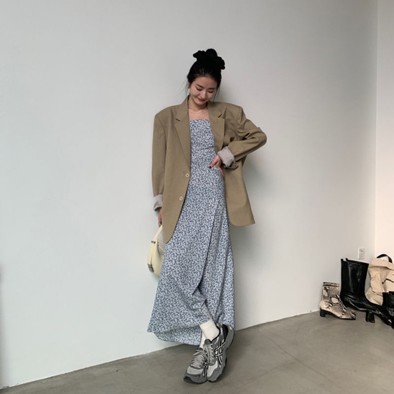 Đầm Voan Hai Dây In Họa Tiết Hoa Nhí Xinh Xắn Phong Cách Retro Pháp Thời Trang Cho Nữ 2022