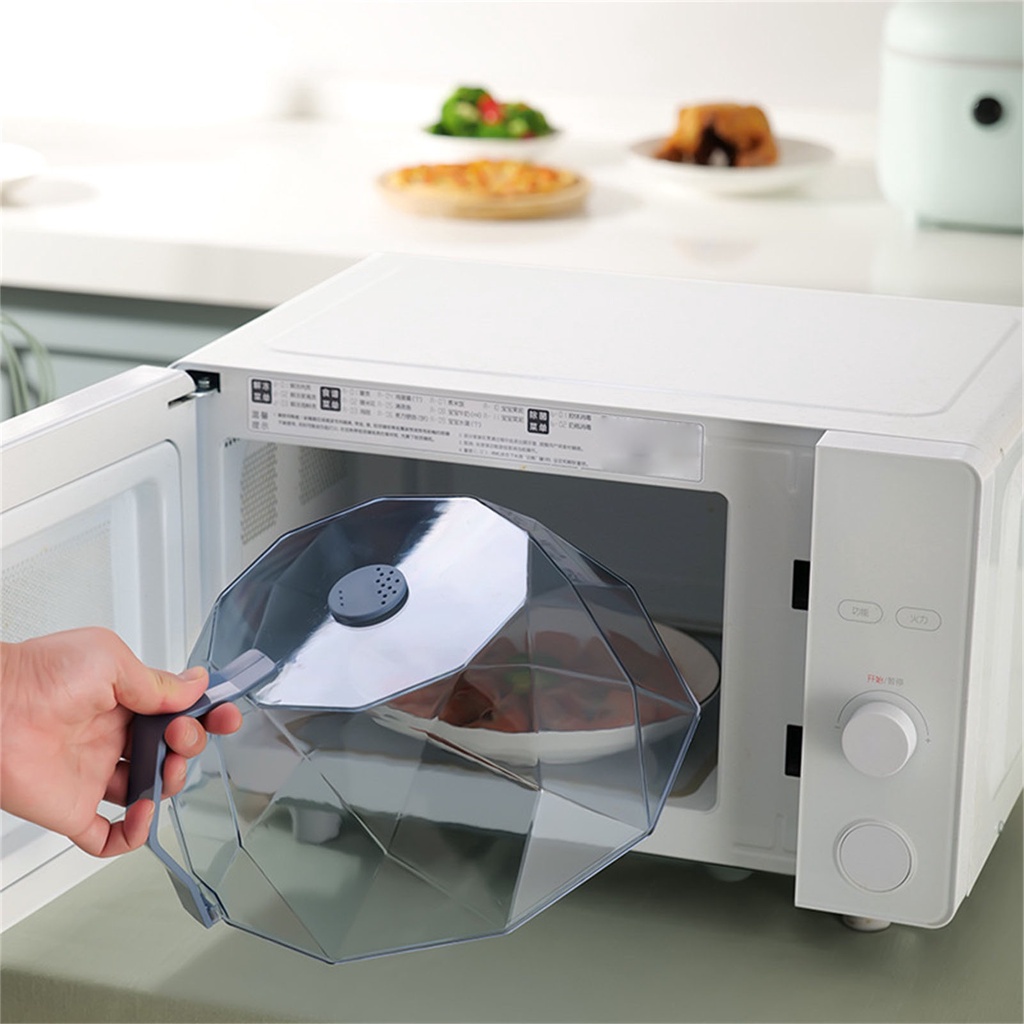 [Hàng HOT] Nắp đậy thức ăn lò vi sóng trong suốt chống bắn nước có lỗ thoát hơi có thể rửa sạch【Utah054】
