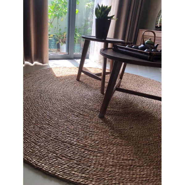 Thảm cói đan tay thủ công-Hàng xuất khẩu