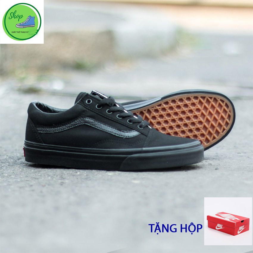 Giày thể thao nam nữ van full đen, giày đen , tặng kèm bull box bill / giày thể thao97 - Hàng nhập khẩu