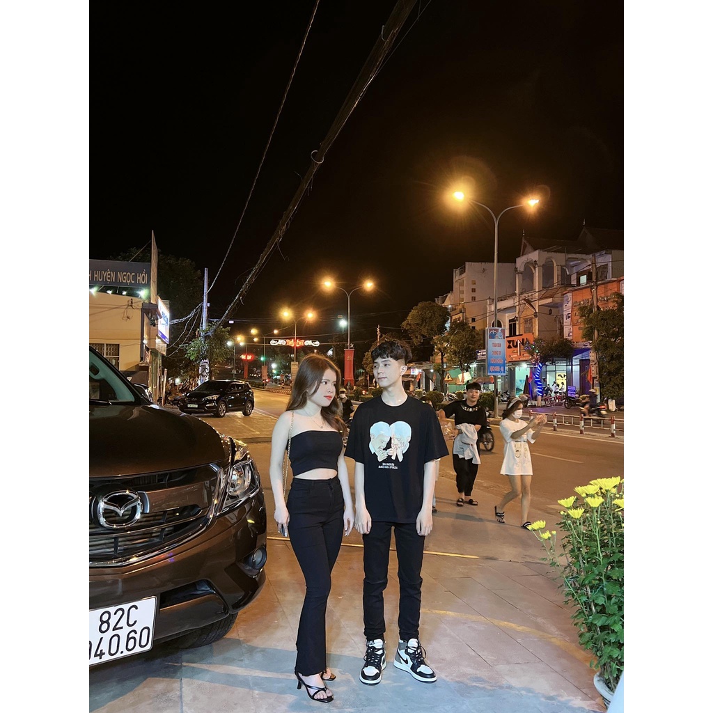 Áo thun tay lỡ nam nữ in hình BadChoice , Vải Cotton Form Oversize - SELECTED.STORE