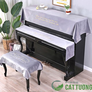 khăn phủ đàn piano vải nhung lụa cực sang