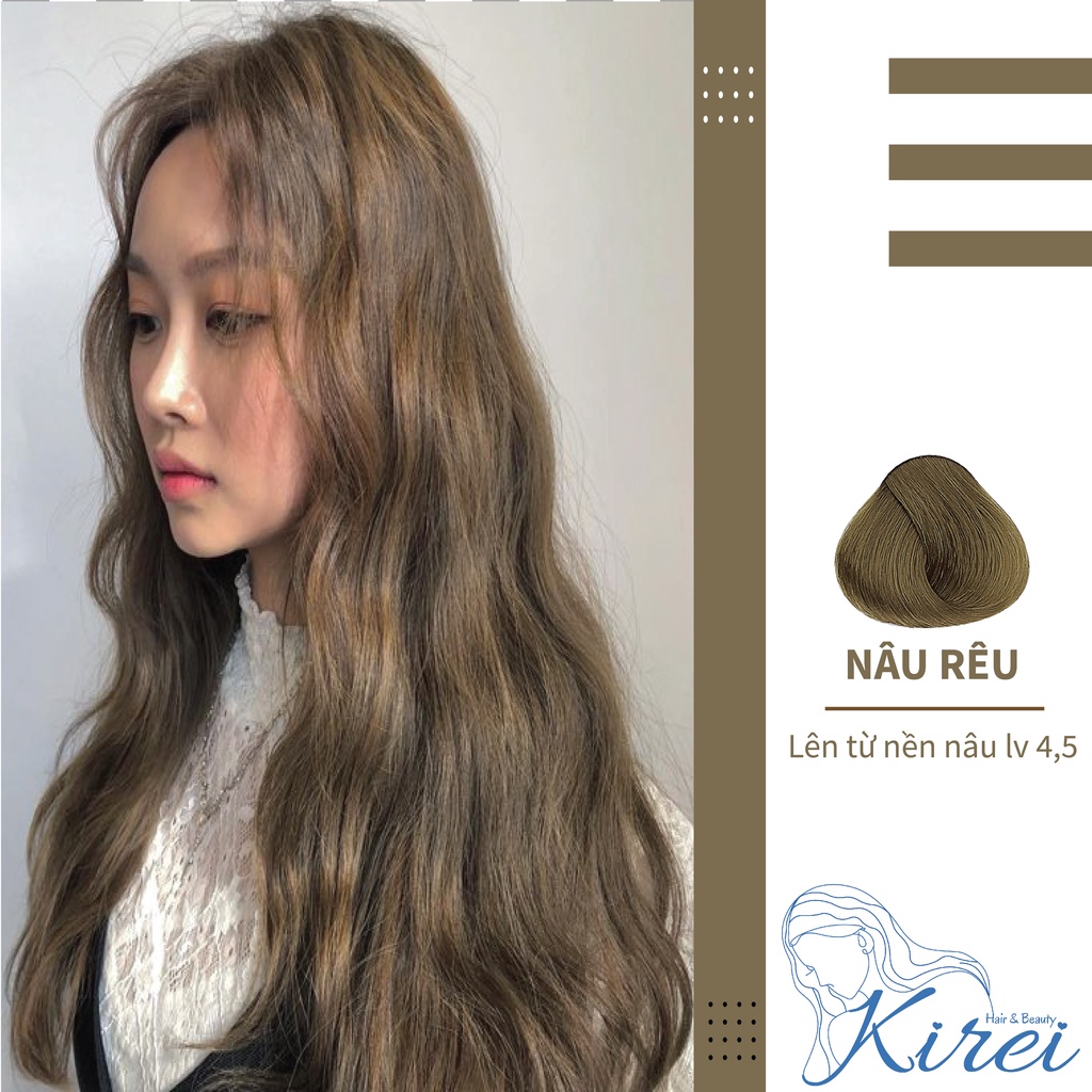 Thuốc nhuộm tóc màu NÂU RÊU không cần tẩy tóc Kirei Hair, KireiHair, KIREIHAIR