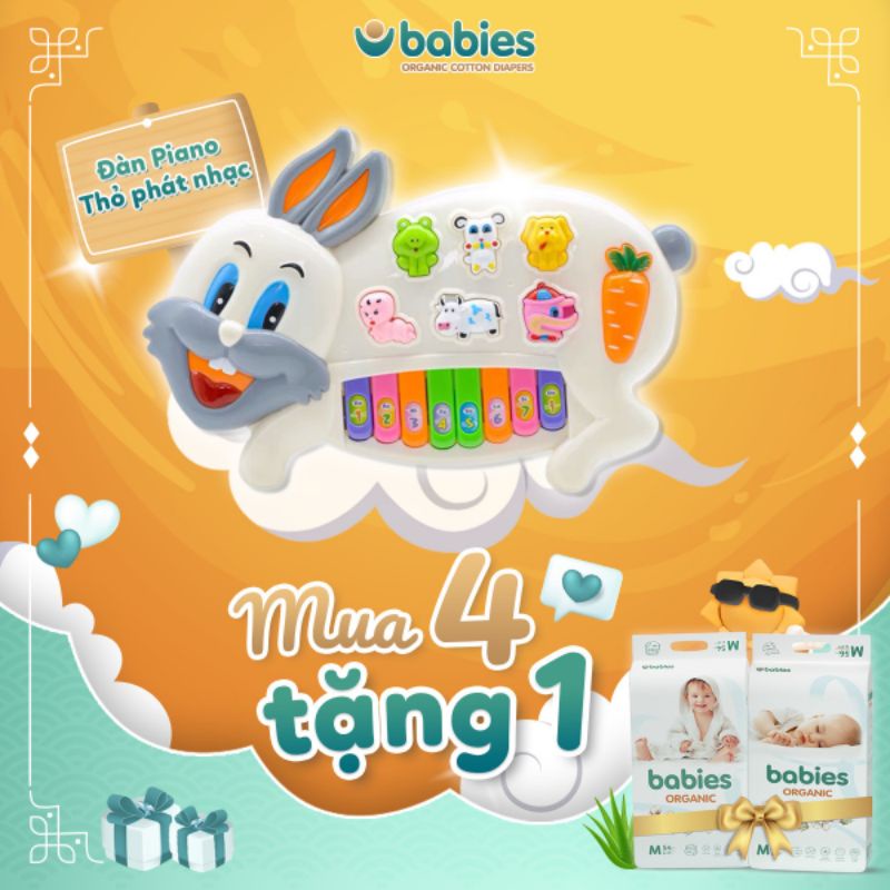 [COMBO MUA 2 BỊCH TẶNG QUÀ] Tã Bỉm BABIES ORGANIC an toàn cho bé [Dán S66/M56/L46] [Quần M54/L50/XL46/XXL40]