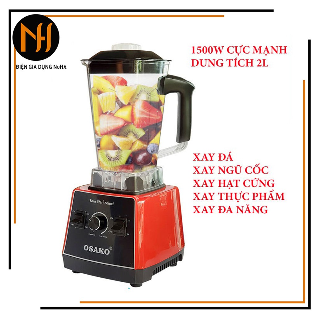 [Inbox giảm giá]Máy xay sinh tố công nghiệp cực mạnh 1500W O-Sa-Ko, xay đá, sinh tố, thực phẩm nhuyễn hết-bh12 tháng