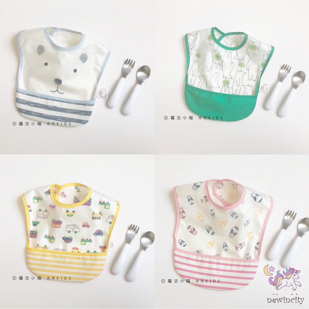 Yếm Ăn Chống Thấm Nước Họa Tiết Hoạt Hình Đáng Yêu Xinh Xắn Cho Các Bé