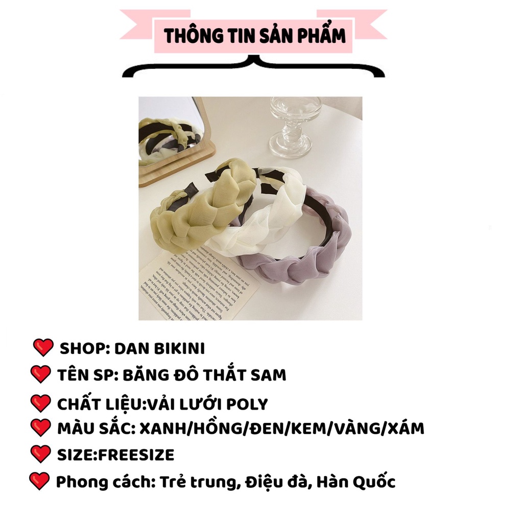 Băng Đô Nữ ❤️FREESHIP❤️ Băng Đô - Bờm tóc xoắn thắt sam vải lưới phong cách Hàn Quốc ❤️ Bờm tóc xinh xắn cho nữ