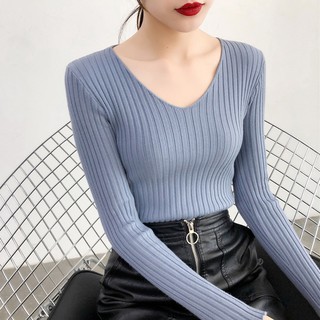 [Có Sẵn]Áo Len Lông Cừu Dài Tay Cổ Tim - Loại 1
