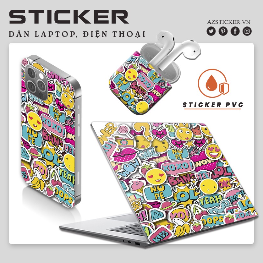[Set 100+] Sticker Emoji Cute Trang Trí Đồ Dùng Cá Nhân | STK84 | Hình Dán Sticker Dán Mũ Bảo Hiểm Điện Thoại Laptop