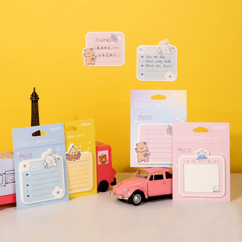 Set 30 Tờ Giấy Ghi Chú Họa Tiết Hoạt Hình Nhiều Màu Dễ Thương