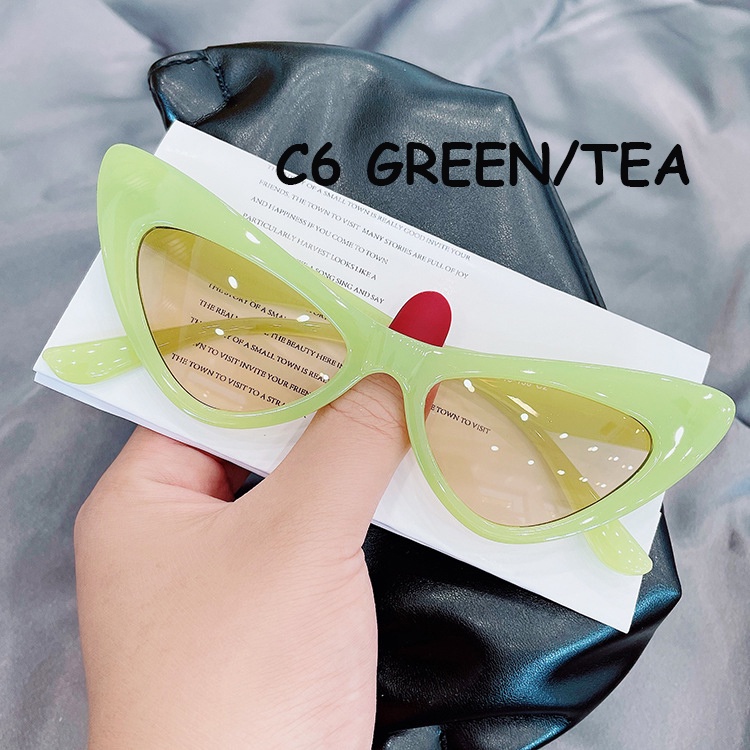 Kính râm mắt mèo nhỏ thời trang retro phương tây mới sành điệu cho nữ