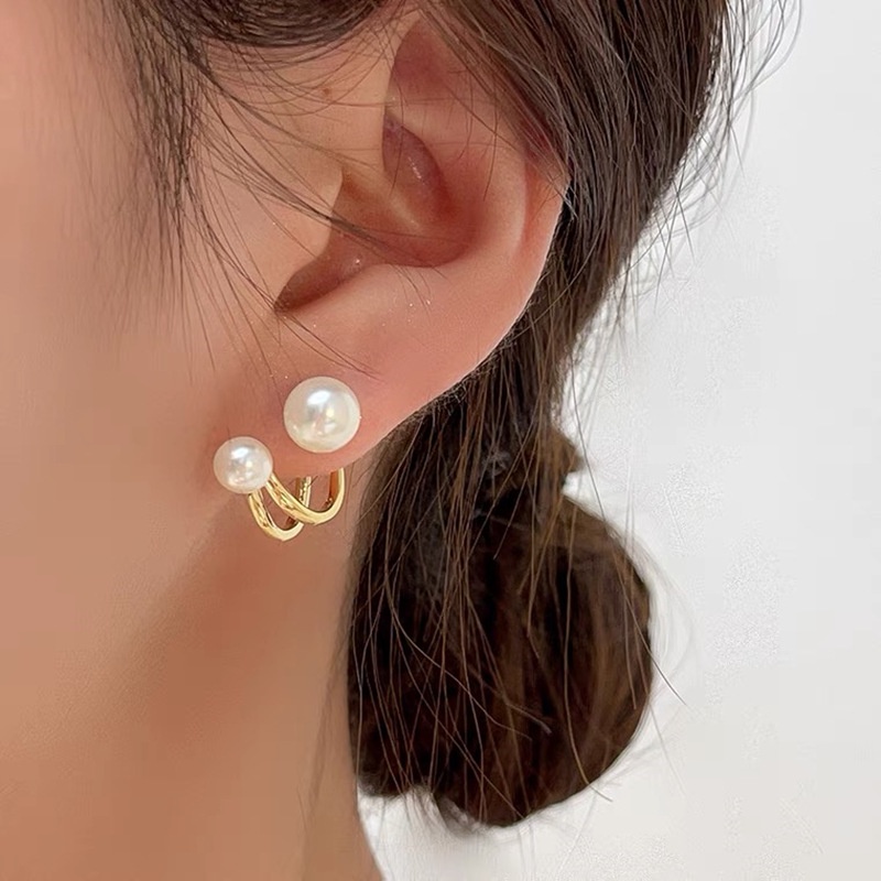 Khuyên Tai Mạ Bạc 925 Đính Ngọc Trai Nhân Tạo Thời Trang