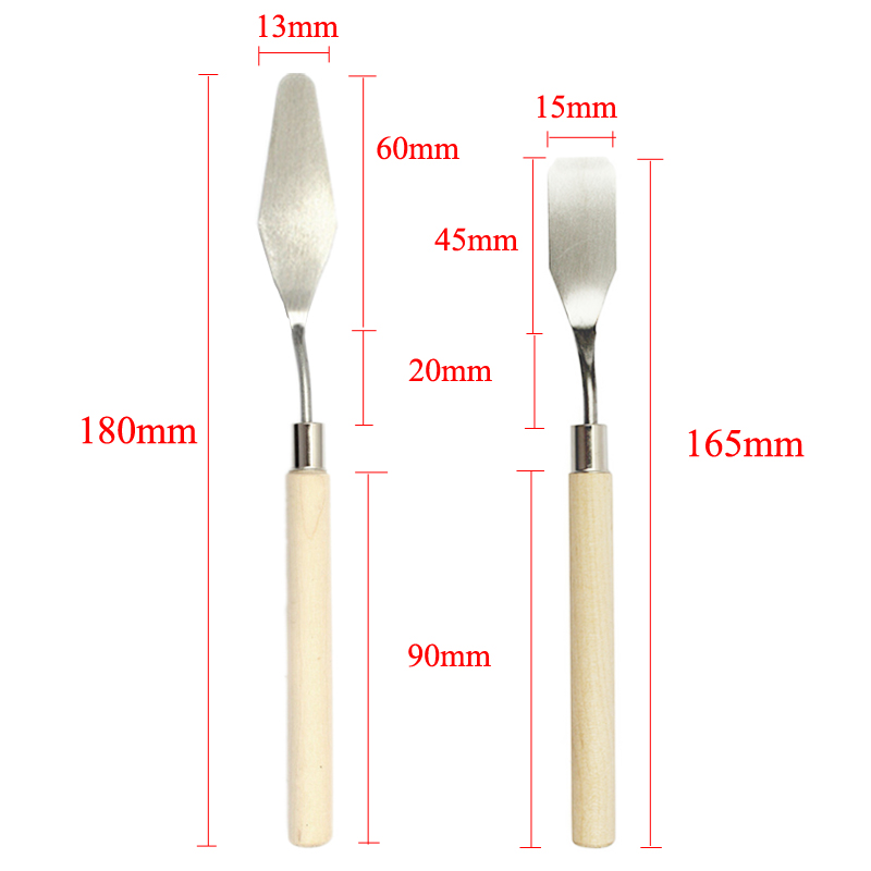 2Pcs Palette Oil Mix Pigment Texture Artist Scrape Scraper Knife Spatula Drawer watercolor Student Art Draw Painter Paint Tool