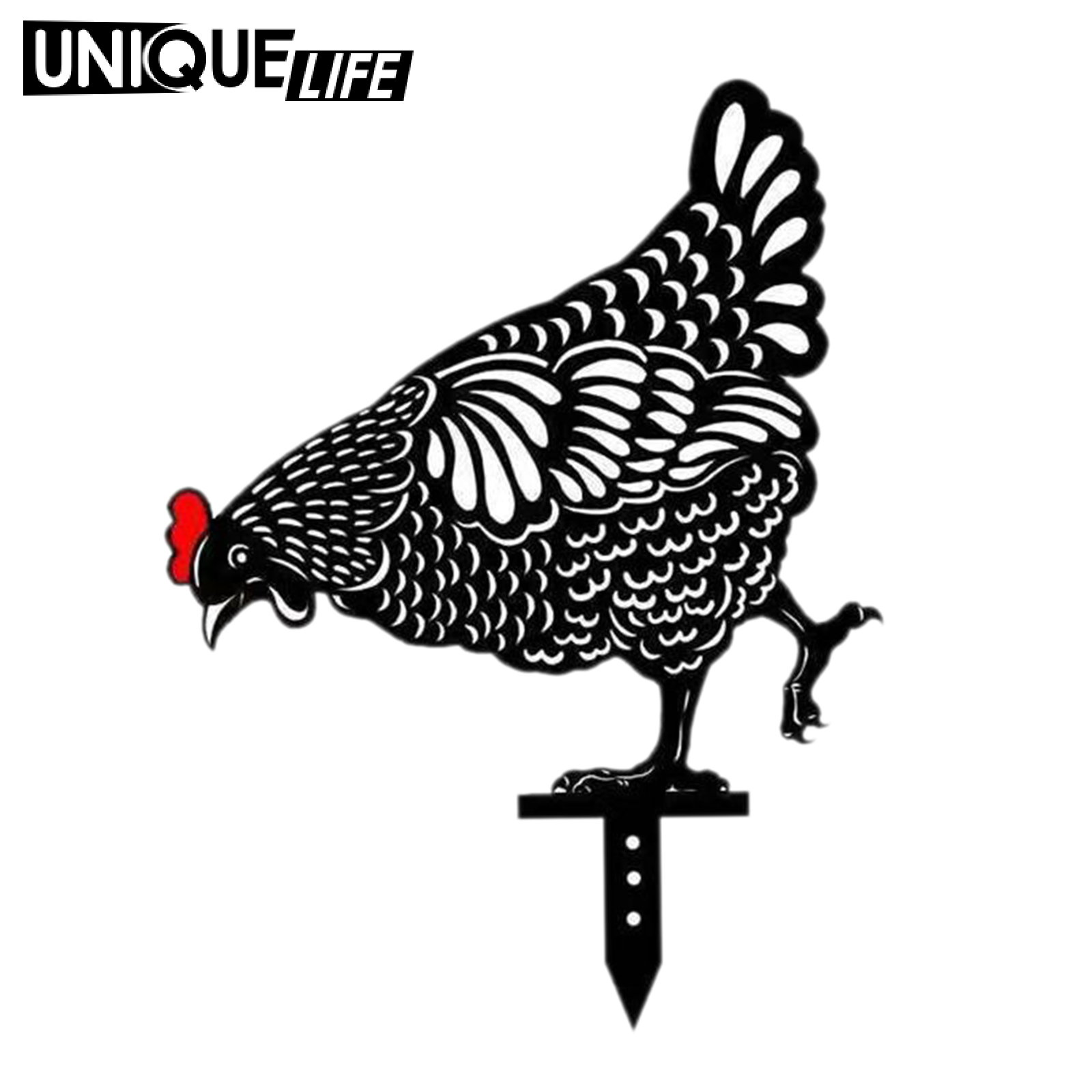 [Unique Life]Acrylic Chicken Yard Art Garden Stake Outdoor Backyards Floor Decoration A