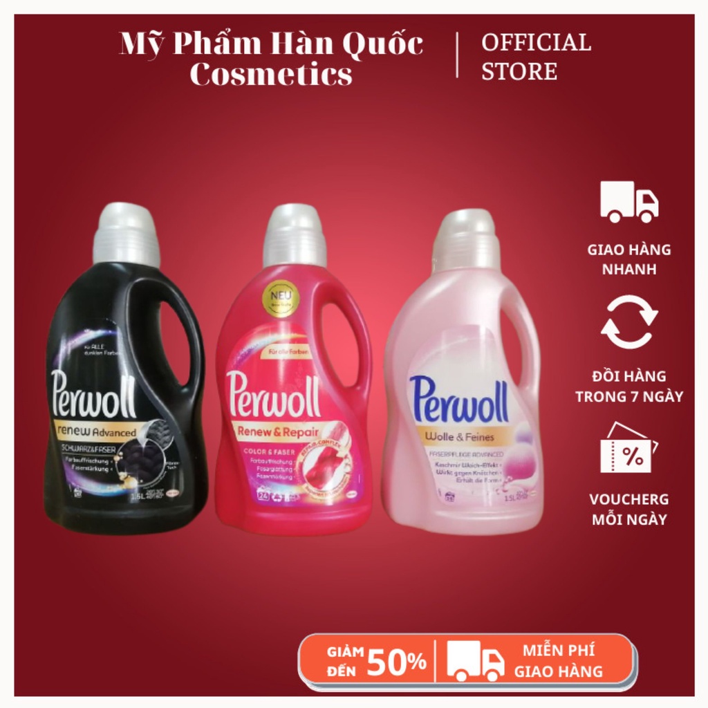 Nước giặt giữ màu, giữ from quần áo Perwoll Hàng Nội Địa Đức 1L