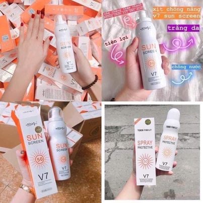 Xịt Chống Nắng V7 SUN Screen Hàn Quốc  Che Khuyết Điểm  Trắng Da Lên Tone Không Bết, Không Trôi