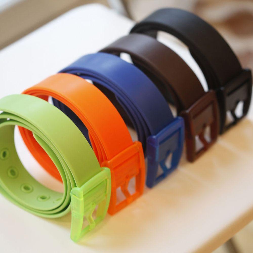 1 Thắt Lưng Da Silicone Khóa Nhựa Trơn Thời Trang