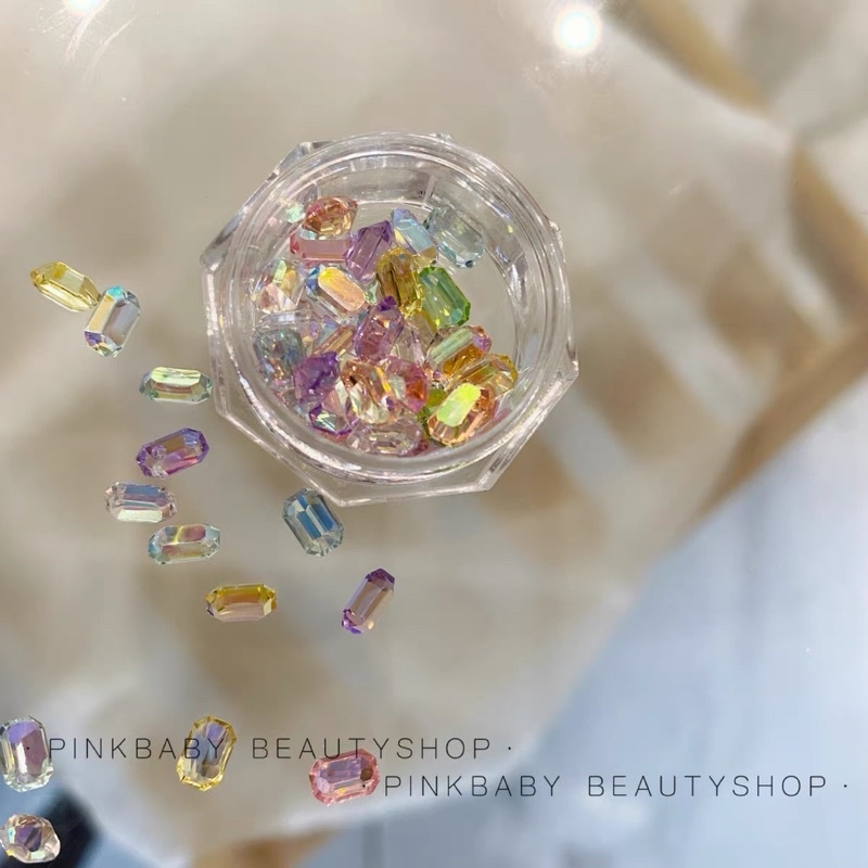 Hũ đá khối chữ nhật tone kẹo ngọt mix màu