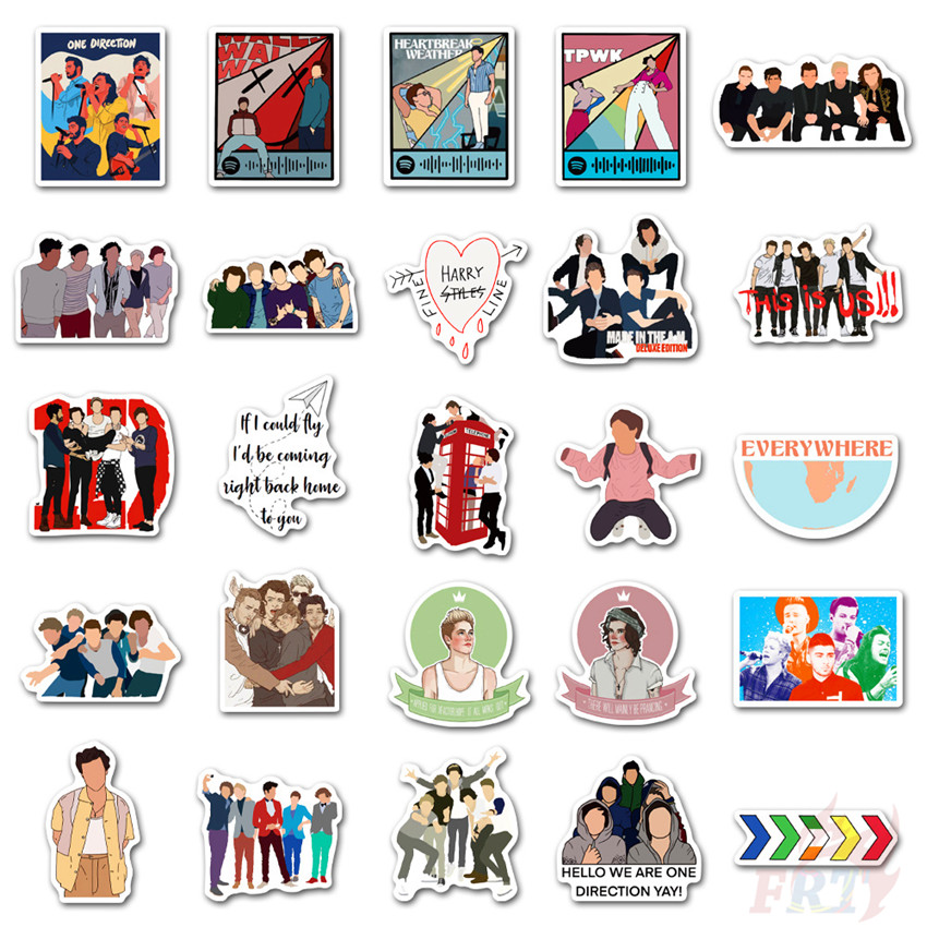 ❉ One Direction 1D - Series 02 Pop Music Band Stickers ❉ 50Pcs/Set Louis Tomlinson Harry Edward Styles Liam Payne Niall James Horan DIY Fashion Mixed Doodle Decals Stickers